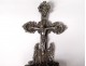 Small font holy silver Christ crucifix Virgin flowers nineteenth
