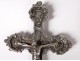 Small font holy silver Christ crucifix Virgin flowers nineteenth