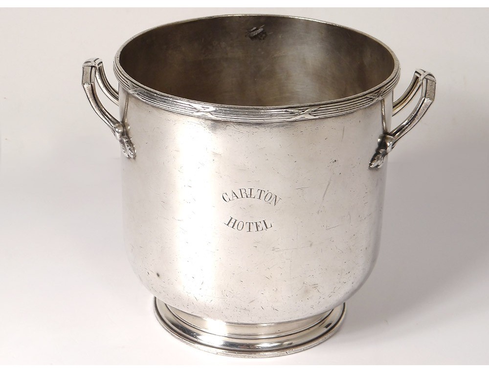 Seau à champagne vintage en métal argenté et laiton Champagne Ruinart – Le Sélectionneur - Brocante en ligne