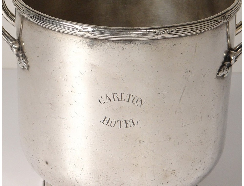 Seau à champagne en métal argenté cristofle