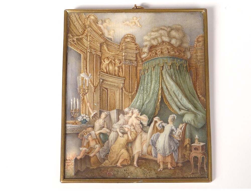 TABLEAU ANCIEN AQUARELLE Vues architecturale Colonne Signée EUR 20,00 - PicClick FR
