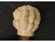 Cane ivory carved cane Japan signed Gyokuzan masks No Meiji Nineteenth Theater