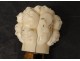 Cane ivory carved cane Japan signed Gyokuzan masks No Meiji Nineteenth Theater