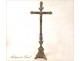 Silvered bronze crucifix Christ, nineteenth