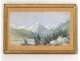 Small watercolor landscape snowy mountains forest forest fir 1904 twentieth