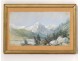 Small watercolor landscape snowy mountains forest forest fir 1904 twentieth