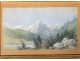 Small watercolor landscape snowy mountains forest forest fir 1904 twentieth