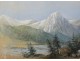 Small watercolor landscape snowy mountains forest forest fir 1904 twentieth