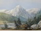 Small watercolor landscape snowy mountains forest forest fir 1904 twentieth