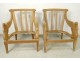 Pair armchairs armchairs seats Empire carved wood swans twentieth armchairs