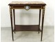 Small coffee table Louis XVI mahogany marble gilt bronze Wedgwood nineteenth