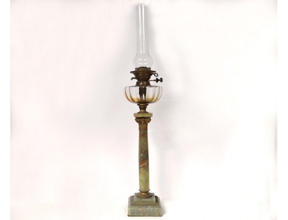 ANCIENNE LAMPE A pétrole en étain 95% fait main Jean Goardere EUR 30,00