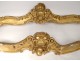 Pair Louis XV valances carved wood gilded shells fruit eighteenth