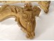 Pair Louis XV valances carved wood gilded shells fruit eighteenth