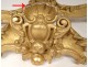 Pair Louis XV valances carved wood gilded shells fruit eighteenth