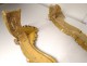 Pair Louis XV valances carved wood gilded shells fruit eighteenth