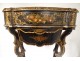 Blackened wood planter mother-of-pearl gilding Chinese decor pagodas Napoleon III nineteenth