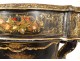 Blackened wood planter mother-of-pearl gilding Chinese decor pagodas Napoleon III nineteenth