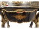 Blackened wood planter mother-of-pearl gilding Chinese decor pagodas Napoleon III nineteenth