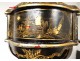 Blackened wood planter mother-of-pearl gilding Chinese decor pagodas Napoleon III nineteenth