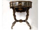 Blackened wood planter mother-of-pearl gilding Chinese decor pagodas Napoleon III nineteenth