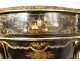 Blackened wood planter mother-of-pearl gilding Chinese decor pagodas Napoleon III nineteenth