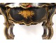 Blackened wood planter mother-of-pearl gilding Chinese decor pagodas Napoleon III nineteenth