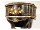 Blackened wood planter mother-of-pearl gilding Chinese decor pagodas Napoleon III nineteenth