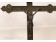 Silvered bronze crucifix Christ, nineteenth