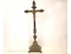 Silvered bronze crucifix Christ, nineteenth