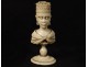Ivory carved chess piece Queen african oriental nineteenth crown
