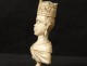 Ivory carved chess piece Queen african oriental nineteenth crown