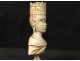 Ivory carved chess piece Queen african oriental nineteenth crown