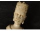 Ivory carved chess piece Queen african oriental nineteenth crown