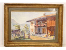 Savoy House Bidart watercolor gilt frame twentieth