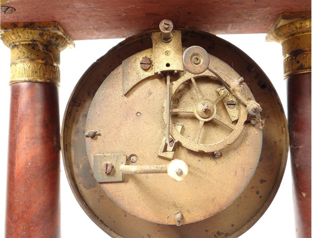 Baromètre Empire En Placage Acajou Et Bronze Ciselé - XIXe - Objet Déco Ancien