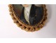 Miniature signed Cior portrait young man ruby ??pin Restoration nineteenth