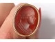 Stamp seal intaglio agate portrait profile character solid gold 18K nineteenth