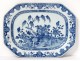 Octagonal porcelain dish China white-blue garden landscape Qianlong eighteenth