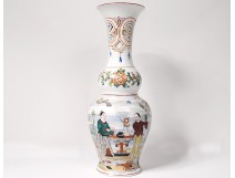 Porcelain baluster vase Bayeux Chinese characters flowers Phoenix nineteenth