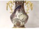 Pair candelabra 5 lights gilt bronze porcelain polychrome Art Nouveau XIXth