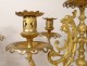 Pair candelabra 5 lights gilt bronze porcelain polychrome Art Nouveau XIXth