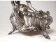 Oval planter bronze silver Victor Saglier shells Art Nouveau XIXth