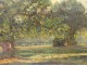 HST table landscape park garden trees statue signed painting nineteenth twentieth