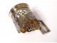 Cup holder cup sterling silver niellated Russian USSR spoon enamel twentieth