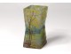 Glass paste vase Daum Nancy lake landscape rhombus diabolo Art Nouveau 19th