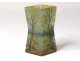 Glass paste vase Daum Nancy lake landscape rhombus diabolo Art Nouveau 19th