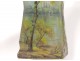 Glass paste vase Daum Nancy lake landscape rhombus diabolo Art Nouveau 19th