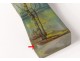 Glass paste vase Daum Nancy lake landscape rhombus diabolo Art Nouveau 19th