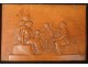 Plate bas-relief carved boxwood antique women cherubs young child nineteenth